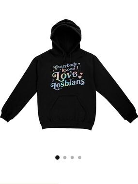 Mythical Unisex Everyday Knows I Love Lesbians Black Graphic Hoodie